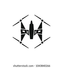 Drone icon. Silhouette illustration of Drone vector icon for web and advertising