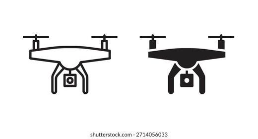 Drone Symbol Silhouette Vektorgrafiken. Bearbeitbare Striche