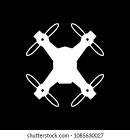 Drone icon. Silhouette Drone vector icon for web design isolated on black background