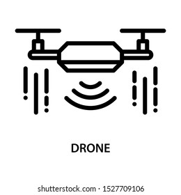 Drone icon. Simple design. Line vector. Isolate on white background.