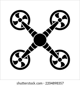 Drohnensymbol. Einfache Elementgrafik. Drohnenkonzept Symbol Design auf weißem Hintergrund.