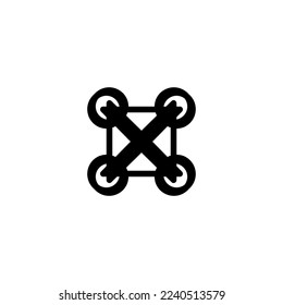 Drone icon. Simple style drone photography company big sale poster background symbol. Drone brand logo design element. Drone t-shirt printing. Vector for sticker.