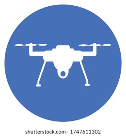 Drone icon, symbol, blue, Vector