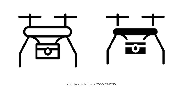 Drone icon symbol collection on white background.