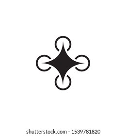Drone icon symbol logo design vector illustration template