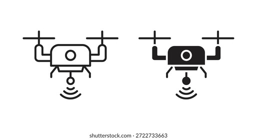 Símbolo de icono de dron. Vector EPS 10. icono de línea y glifo