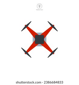 Icono de dron ilustración vectorial aislada en fondo blanco
