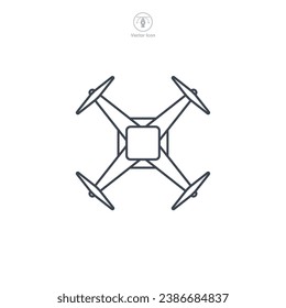 Icono de dron ilustración vectorial aislada en fondo blanco