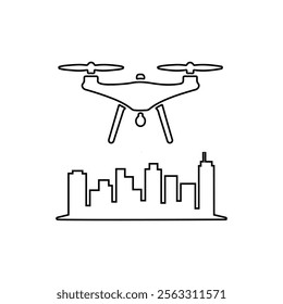 Drone icon. Technology devices set. Drone silhouette icon. Vector Illustration. Vector Graphic design on a white background