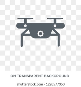 Drone icon. Trendy flat vector Drone icon on transparent background from Artificial Intelligence, Future Technology collection. 