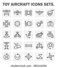 Drone icon or UAV icon. Including with camera, remote, propeller, battery, tools and devices. For photography, emergency, military and surveillance. Control by remote, navigation by satellite system.