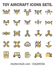 Drone icon or UAV icon. Including with camera, remote, propeller, battery and devices. Using for photography, military, emergency and surveillance. Control by remote, navigation by satellite system.