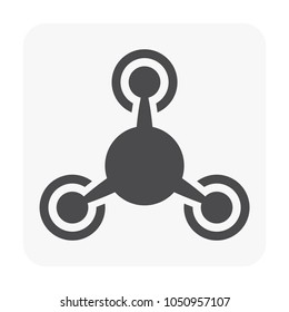 Drone icon vector. Also called unmanned aerial vehicle (UAV). Operate with remote control by a human operator. Using for military, agricultural, surveillance, product delivery and aerial photography.