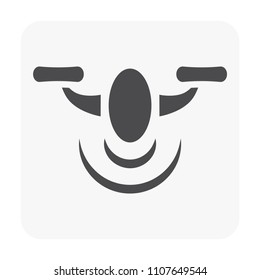 Drone icon vector. Also called unmanned aerial vehicle (UAV). Operate with remote control by a human operator. Using for military, agricultural, surveillance, product delivery and aerial photography. 