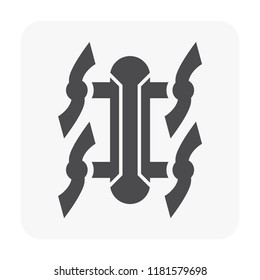 Drone icon vector. Also called unmanned aerial vehicle (UAV). Operate with remote control by a human operator. Using for military, agricultural, surveillance, product delivery and aerial photography.