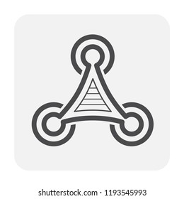 Drone icon vector. Also called unmanned aerial vehicle (UAV). Operate with remote control by a human operator. Using for military, agricultural, surveillance, product delivery and aerial photography.