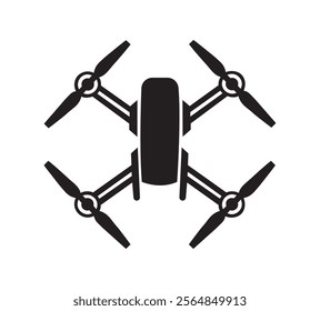 Drone icon vector flat design. Drone quadcopter. Photo and video drone icon. Vector illustration.