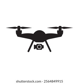 Drone icon vector flat design. Drone quadcopter. Photo and video drone icon. Vector illustration.