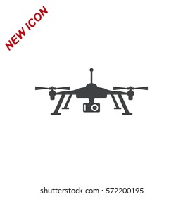 Drone Icon, Vector flat design style