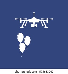 Drone Icon, Vector flat design style