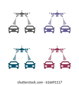 Drone Icon, Vector flat design style