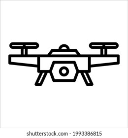 Drone icon or vector illustration, isolated sign symbol vector. High quality black style vector icon.