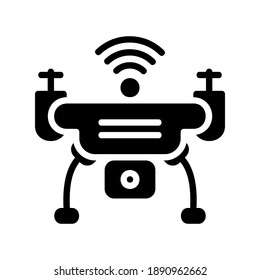 Drone icon vector illustration in solid style about internet of things for any projects, use for website mobile app presentation