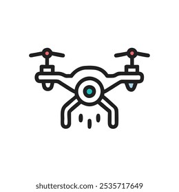 Estilo de Ilustración vectorial de icono de dron
