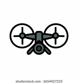 Drone Icon Vector Illustration, Technology Concept, Aerial Surveillance, Remote Control