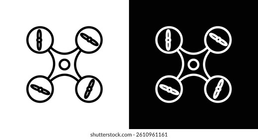 Drone icon Vector isolated outline drawing.