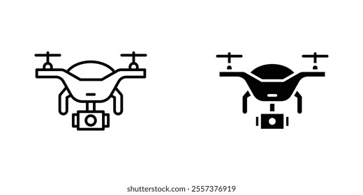 Drone Icon vector. liner and flat style icons set.