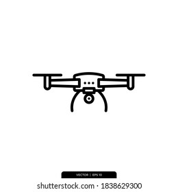 Drone icon vector logo template in trendy style
