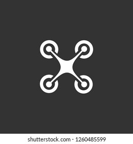 drone icon vector. drone sign on black background. drone icon for web and app
