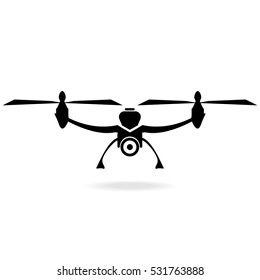 Drone icon, vector drone silhouette 