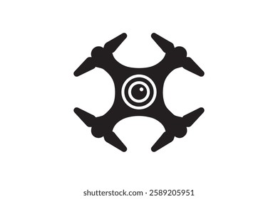 Drone icon vector silhouette isolated in white background