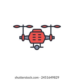 drone icon. vector.Editable stroke.linear style sign for use web design,logo.Symbol illustration.