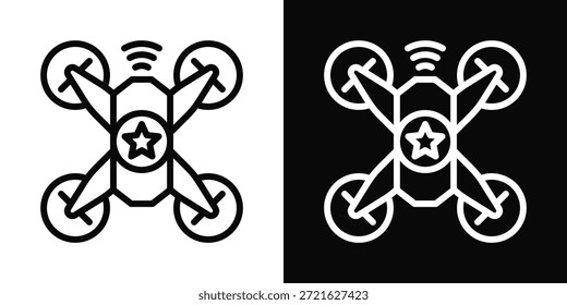 Ícone De Drone Branco E Preto Estilo De Fundo