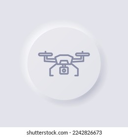 Drone icon, White Neumorphism soft UI Design for Web design, Application UI and more, Button, Vector.