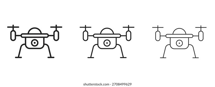 Drone icons. Pixel perfect vector icon collection