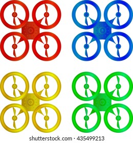 drone icons, quadcopter icons