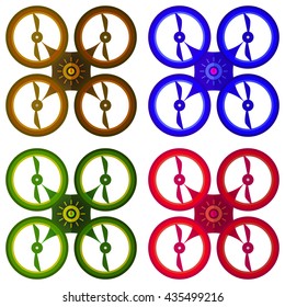 drone icons, quadcopter icons