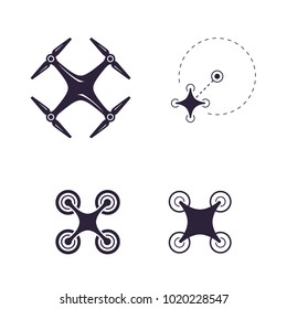 Drone icons set. Logos templates