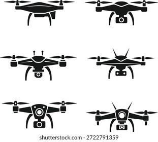 Conjunto de iconos de drones sin título Vector