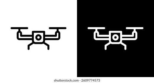 Drone icons vector set in stroke line style