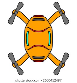 drone illustration hand drawn isolated vector