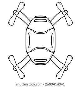 drone illustration hand drawn outline vector