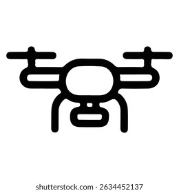 Drone Illustration Minimalist Style Unmanned Aerial Vehicle Remote Controlled Flying Technology