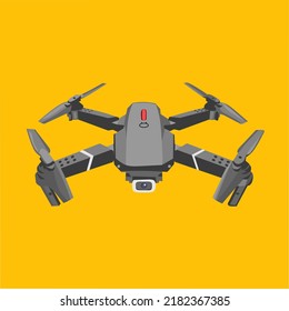 Drone illustration on a yellow background