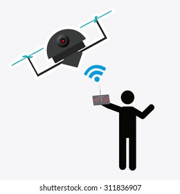drone illustrator over white color background