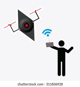drone illustrator over white color background